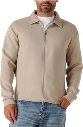 Selected Beige Soft Full Zip Sweatshirt - Heren - Vesten met rits - Beige - S - Hoodies & sweatvesten