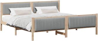 vidaXL Estructura De Cama Marr&oacute;n Y Gris Claro 200 X 200 Cm Vidaxl