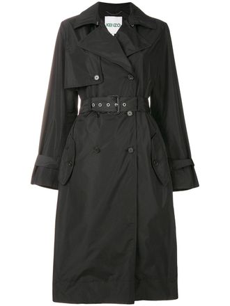 Kenzo oversized trench coat - women - Polyester - 34 - Black