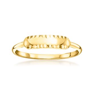 Canaria Canaria Italian 10kt Yellow Gold Diamond-Cut Bar Ring