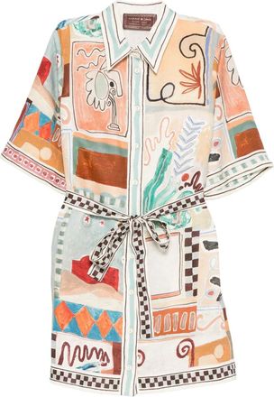 Alemais Michelle mini-jurk met abstracte print - Beige