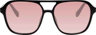 Kurt Geiger 56mm Navigator Sunglasses in Solid Black at Nordstrom Rack