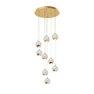 Lucande L&aacute;mpara Colgante hayley En Dorado De Vidrio - Lucande