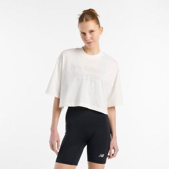 New Balance Donna Athletics Club T-Shirt in Bianca, Cotone, Taglia L