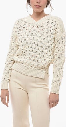 Stella McCartney Maglia in Misto Cotone Traforata con Dettagli Cut-out Stella McCartney