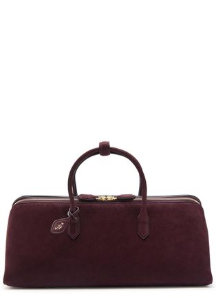 Alaia Delta Medium Nubuck top Handle bag - Bordeaux - One Size