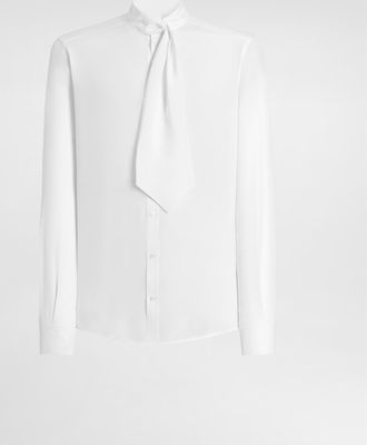 Dolce & Gabbana Cr&ecirc;pe De Chine Martini Shirt - Man Shirts White 37