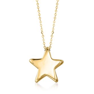 Ross-Simons Italian 14kt Yellow Gold Star Necklace