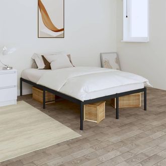 Berkfield Home Metal Bed Frame Black 120x190 cm Small Double