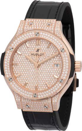 Hublot Classic Fusion Automatic Gold 38mm Dial Diamonds Mens Luxury Watch 565.OX.9010.LR.1704