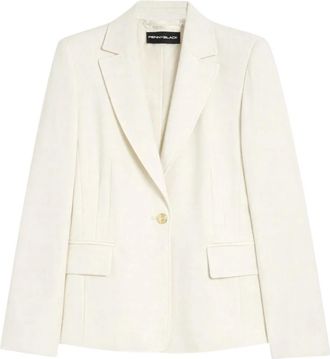 Pennyblack Avvitato Monopetto Bi-Stretch Blazer - Dames - Blazers - Wit - M - Leer - Jassen