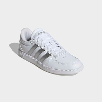 adidas Sneaker ADIDAS SPORTSWEAR BREAKNET SLEEK, Damen, Gr. 38,5, weiss (cloud wei&szlig;, silber metallic, cloud wei&szlig;), Synthetik, Schuhe Sneaker