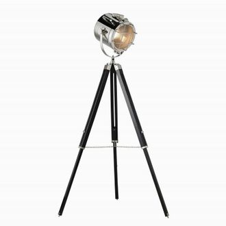 Endon Lighting Nautical - Floor Lamp Matt Black, Polished Nickel Plate, E27
