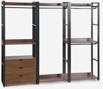 Sklum Armadio Modulare Aperto a 3 Pezzi con Cassetti in Acciaio e Legno Ariaster Sklum