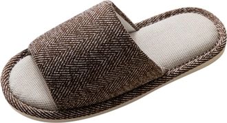 Generic Indoor Slippers For Men Comfortable Couple Design Home Footwear With Soft Sole (C, 8.5)