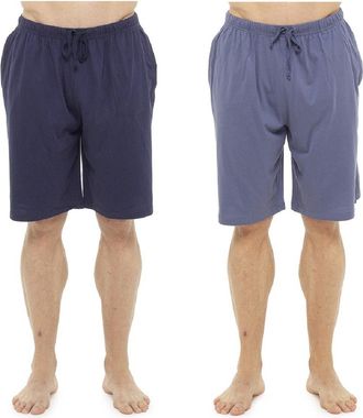 Tom Franks TF Mens 2 Pack of Cotton Rich Plain Lounge Shorts/Pyjama Bottoms