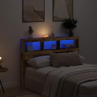 vidaXL Testiera con Contenitore a led Legno Antico 140x17x102 cm - Vidaxl