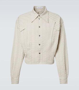 Kiko Kostadinov Camicia cropped Kraner in cotone a righe