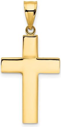 Diamond2Deal 14k Yellow Gold Hollow Cross Pendant