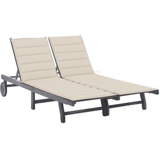 vidaXL Tumbona De Jard&iacute;n 2 Personas Y Cojines Madera Maciza De Acacia Vidaxl
