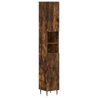 vidaXL Armario De Ba&ntilde;o Con Estante Abierto Haarlem Roble Ahumado Vidaxl