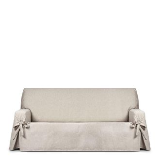 Eysa Funda de sof&aacute; hidr&oacute;fugo 2 plazas con lazos lino 120-170 cm