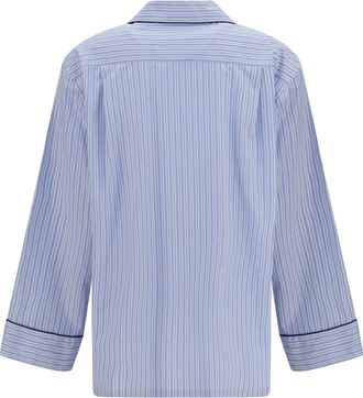 Dolce & Gabbana Womens Shirt Embroidered Cotton-Blend Blue