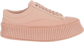 Jil Sander Pink Lace Up Sneakers