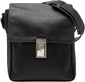 Prada Pre-owned Cross Body Bags, female, Black, Size: ONE SIZE Pre-owned Saffiano Shoulder Bag