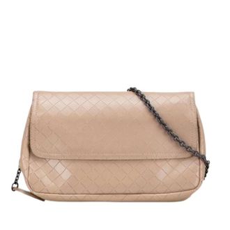 Bottega Veneta Pre-owned Cross Body Bags, female, Brown, Size: ONE SIZE Pre-owned Embossed Leather Crossbody Bag