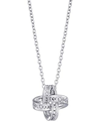 Adornia Adornia Silver Plated Cz Braided Knot Necklace
