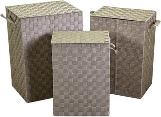 Vacchetti Vacchetti - Cesta Rectangular 1-3 Cm40x30x55 Poli&eacute;ster Forrado Gris T&oacute;rtola