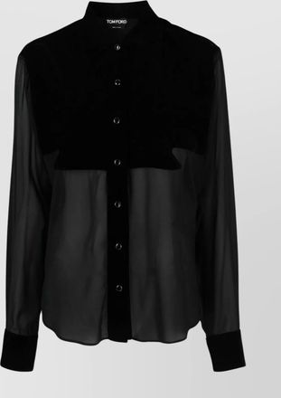 Tom Ford shirt silk georgette curved hem