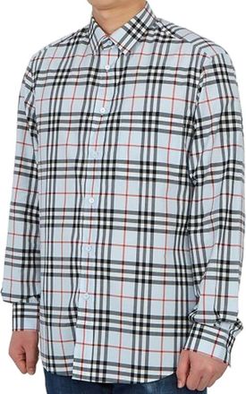 Burberry Plaid Cotton Shirt - Blue