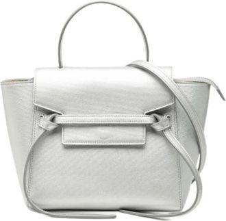 Celine Pre-owned Handbags, female, Gray, Size: ONE SIZE Pre-owned Vintage Leather Handbag