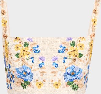 Mary Katrantzou Calix Square-Neck Bralette Top