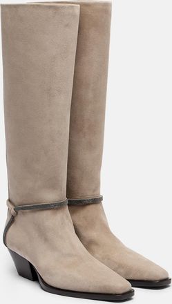 Brunello Cucinelli Stivali Monili in suede