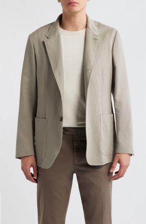 Canali Bruma Trim Fit Tan Linen Sport Coat in Beige at Nordstrom, Size 43 Us
