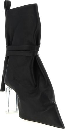 Rick Owens Womens Black Cowhide Ankle Boots