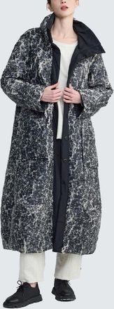 Luukaa D'Celli Fiora Voluminous Coat & Hand Muff in Ecru Black at Nordstrom, Size 14