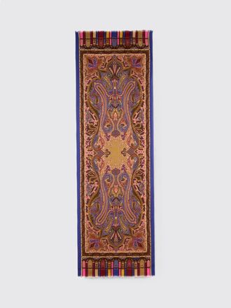 Etro Sciarpa in misto cashmere e seta con stampa Paisley e frange