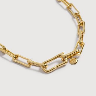 Monica Vinader Gold MV Alta Charm Necklace