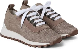 Brunello Cucinelli Womens Sparkling Knit Sneakers Ss26 W