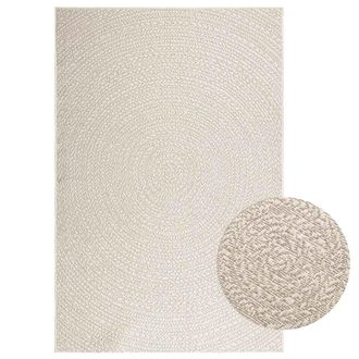 Berkfield Home Rug ZIZUR Cream 140x200 cm Jute Look Indoor & Outdoor | Size: Medium