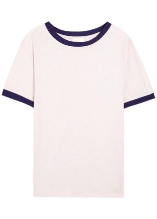 A.P.C. Jules Logo Cotton and Linen-blend T-shirt - Beige - XL