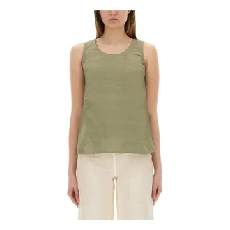 120% Lino Donna, Top, Verde, S, new