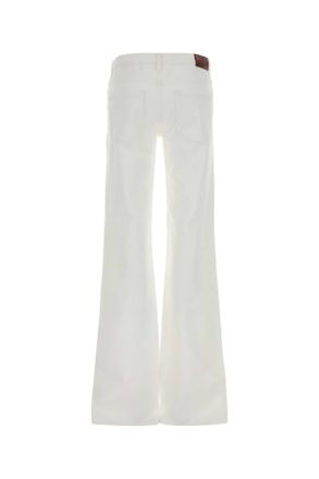Gucci Womens White Denim Jeans Exterior: Cotton Pantaloni Trousers