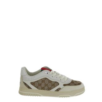 Gucci Schoenen, Heren, Veelkleurig, 42 1/2 EU, Su&egrave;de, Leren Sneaker Re-Web Stijl