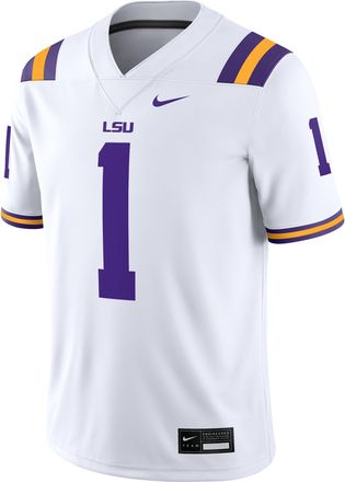 Nike LSU Nike Mens Dri-FIT College Game Jersey in White | NC2F08AJLSN-MVV