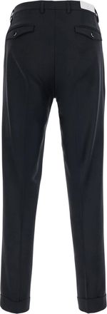 Michael Coal Mens Double Pleated Trousers Black Wool Blend